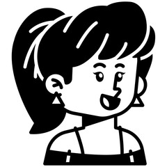 Pony tail hair woman Black Fill Icon