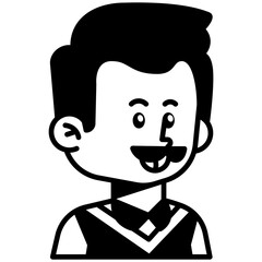 Mustache man Black Fill Icon