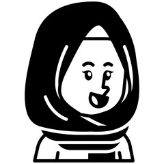 Woman Hijab Black Fill Icon