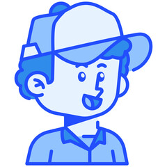 Man with Cap Blue Color Icon