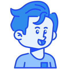 handsome man Blue Color Icon