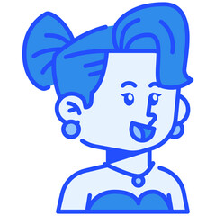 Woman Actress Blue Color Icon