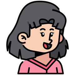 Woman with short Hair Filled line Icon