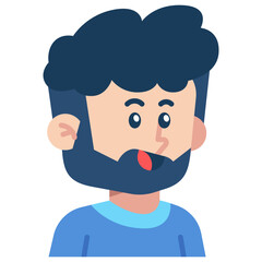 Beard Man Flat Icon