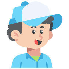 Man with Cap Flat Icon