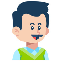 Mustache man Flat Icon