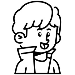 Man with jacket Line Icon
