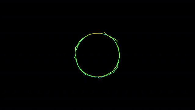 circular lines loop of rhythmic audio frequency sound waves in the background, wave motion like music equalizer audio waves spectrum sound frequency  Audio waveform with frequency animated lines.