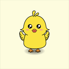 cute baby chick vector design illustration line art. suitable for mascot, sticker, mug, coloring book, etc. Eps 10