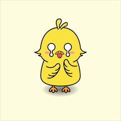cute baby chick vector design illustration line art. suitable for mascot, sticker, mug, coloring book, etc. Eps 10