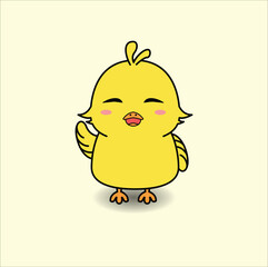cute baby chick vector design illustration line art. suitable for mascot, sticker, mug, coloring book, etc. Eps 10