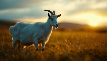 Obraz premium Goat in Grasslands