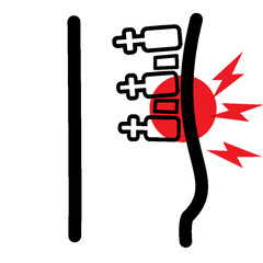 body pain part of body and bone transparency background