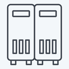Icon Lockers. related to Rugby symbol. line style. simple design illustration