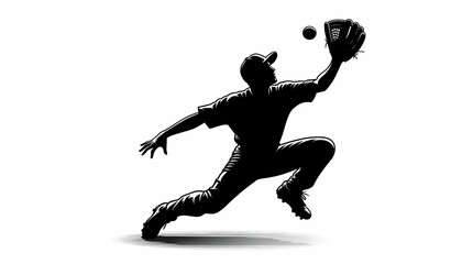 Obraz premium Shadow of a baseball player