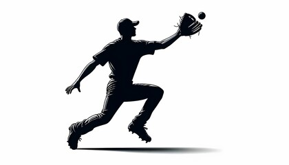 Obraz premium Shadow of a baseball player