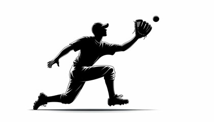 Fototapeta premium Shadow of a baseball player