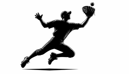 Shadow of a baseball player