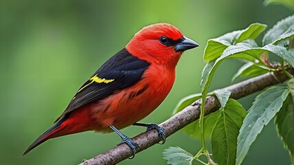 Fototapeta premium Scarlet Tanager - Generative AI