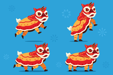 Traditional Chinese Lion Dance Character