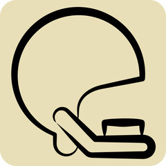 Icon Helmet. related to Rugby symbol. hand drawn style. simple design illustration