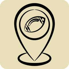 Icon Place Holder. related to Rugby symbol. hand drawn style. simple design illustration