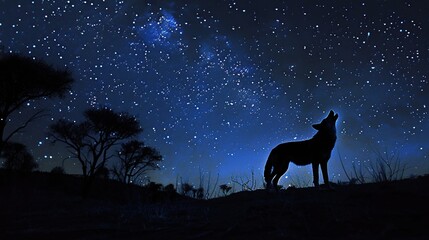 A lone wolf howls beneath a canopy of stars, its haunting melody a tribute to the . Generative Ai