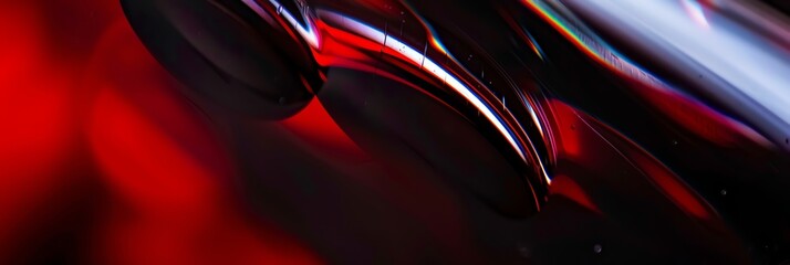 extreme macro photo of clean polished glass, edges with light from four different colors, depth of field, blurred, dark pink and dark red, blur background, natural colors, aspect ratio 3:1, banner