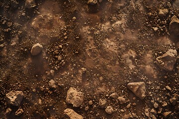 Realistic Brown Dirt Texture Top View