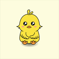 cute baby  chick vector design illustration line art. Suitable for sticker, mascot, coloring book, t-shirt, etc. Eps10