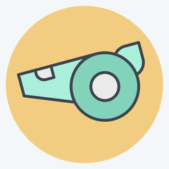 Obraz premium Icon Whistle. related to Rugby symbol. color mate style. simple design illustration
