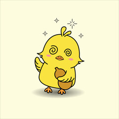 cute baby  chick vector design illustration line art. Suitable for sticker, mascot, coloring book, t-shirt, etc. Eps10