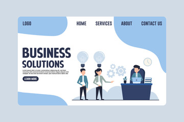 Landing Page Business Solutions Design Concept Illustration