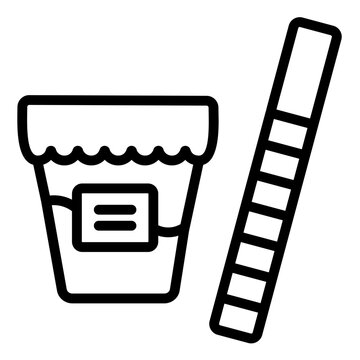 urine sample container and test strip clip art preview