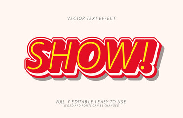 3d editable show text effect