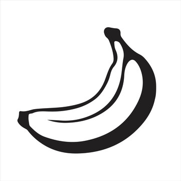 recommend clip art: Banana silhouette vector illustration with White Background