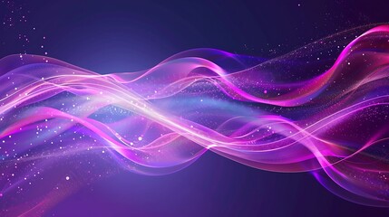 A purple and pink light lines. Purple background - Powered by Adobe