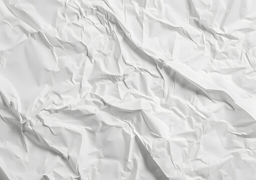 White Crumpled Paper Texture Background