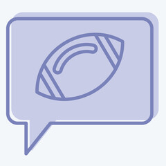 Icon Speech Bubble. related to Rugby symbol. two tone style. simple design illustration