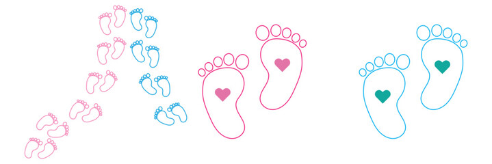 silhouette of baby feet icon over white background. vector illustration. Baby footprints icon isolated on white background. Baby feet sign. Set icons colorful. Vector Illustration.7891 