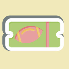 Sticker Ticket. related to Rugby symbol. simple design illustration