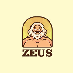 Zeus mascot cartoon character logo design