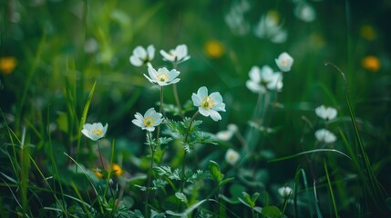 Small flowers on wild grass