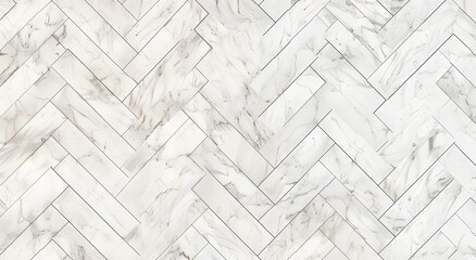 White Marble Herringbone Tile Seamless Pattern