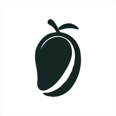Mango fruit silhouette vector illustration with White Background