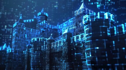 A fortified stronghold fortified against data theft and malicious attacks.