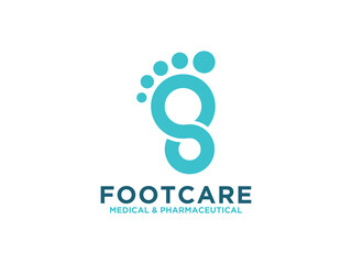 Abstract foot feet podiatric logo vector.