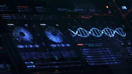 Futuristic DNA Hud And Infographic Elements - Powered by Adobe