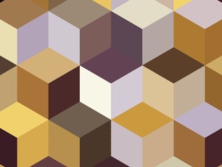A background with squares in brown, yellow, and purple