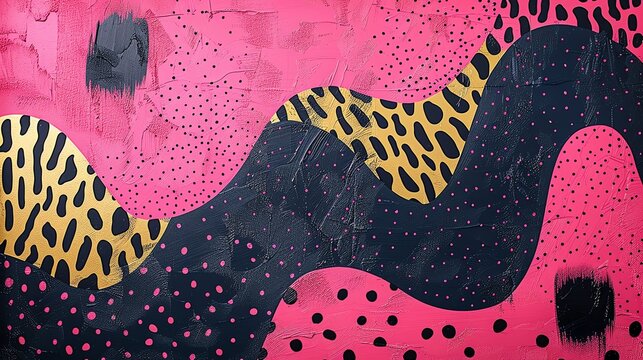 background chery pink memphis pattern